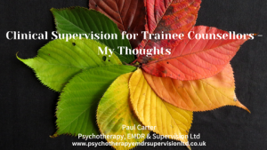 Clinical Supervision for Trainees - My Thoughts